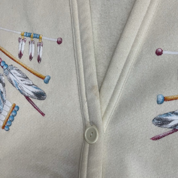 Vintage Native American Feather cardigan sweatshirt - Picture 9 of 14